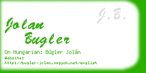 jolan bugler business card